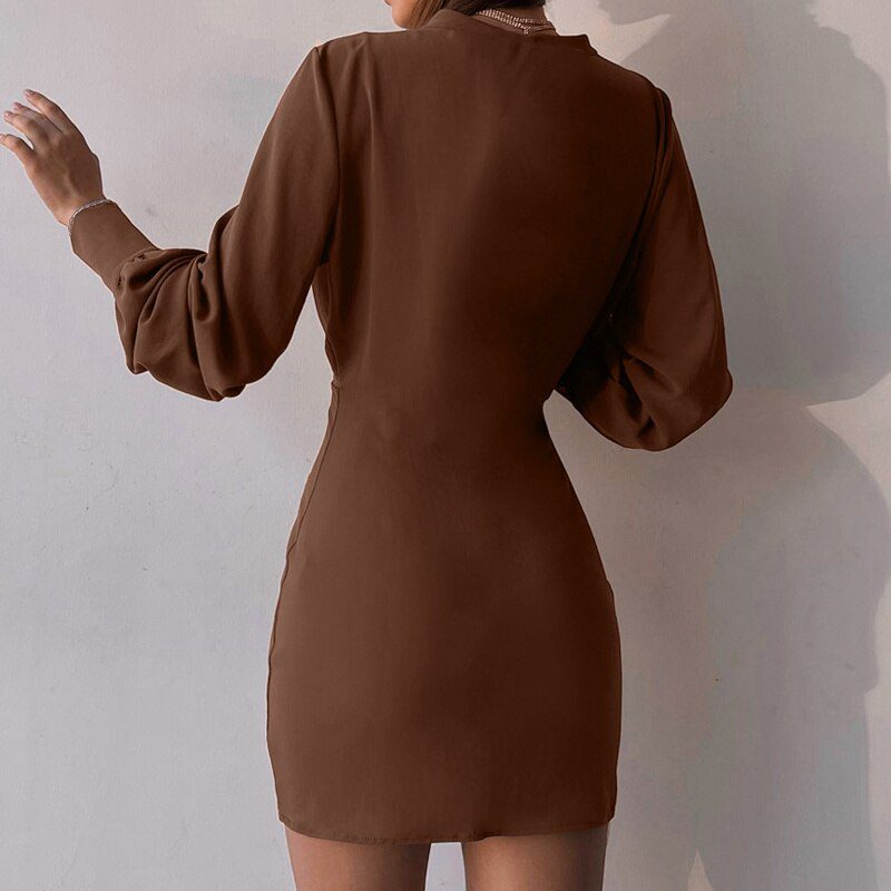 Mini robe bodycon marron 