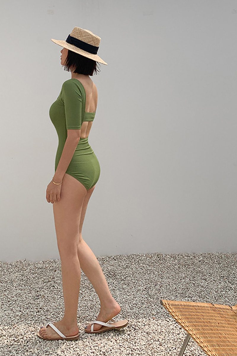Green Backless Sexy Swimsuit