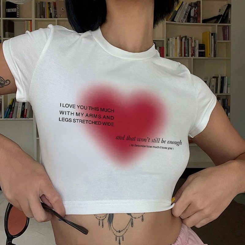 Aesthetic Heart print women T-shirt