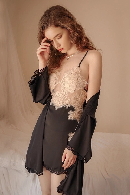 Summer thin satin lace high-quality sling nightdress